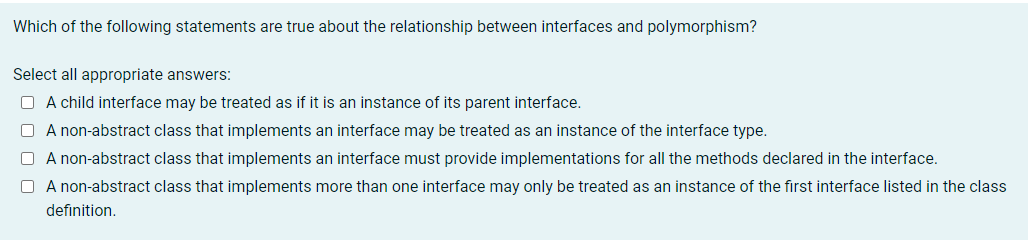 Solved Which of the following statements are true about the | Chegg.com