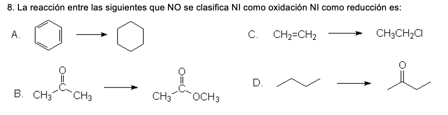 Solved The reaction between the following that is NOT | Chegg.com