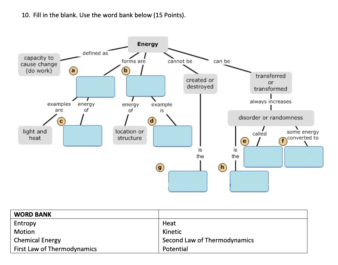 Solved 10. Fill in the blank. Use the word bank below 15 Chegg