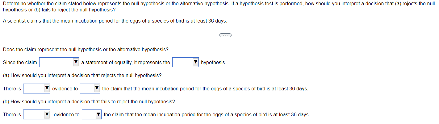 state a null hypothesis the marine biologists tested in this investigation