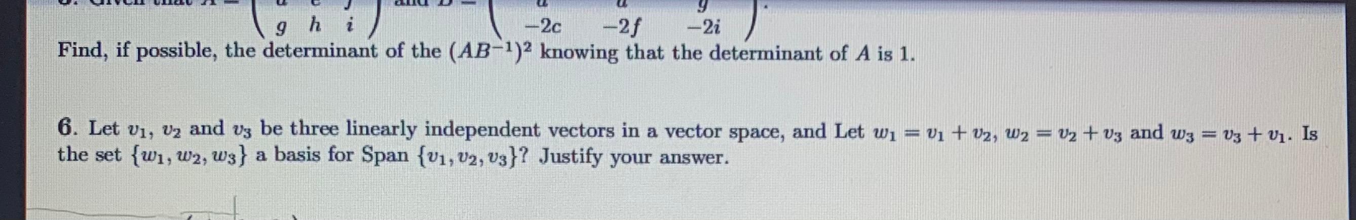 Solved 9 9 h i -2c -2f -2i Find, if possible, the | Chegg.com