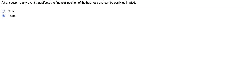 Solved transaction is any event that affects the financial | Chegg.com