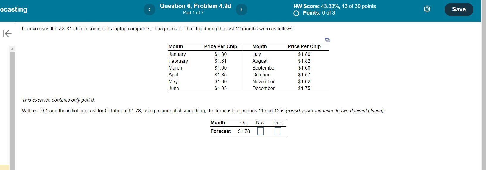 Solved This exercise contains only part d. With α=0.1 and | Chegg.com