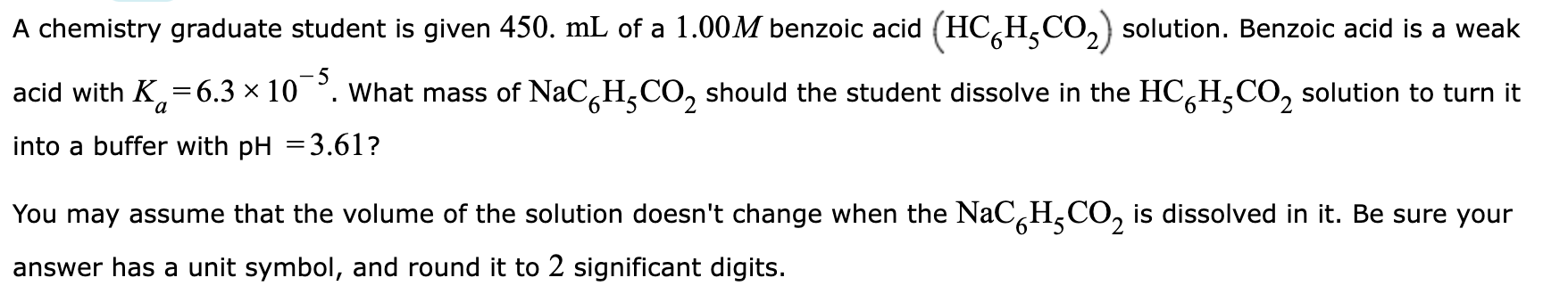 Solved A chemistry graduate student is given 450.mL of a | Chegg.com