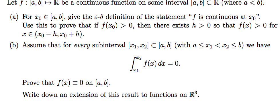 Solved Let F:[a,b]↦R Be A Continuous Function On Some | Chegg.com