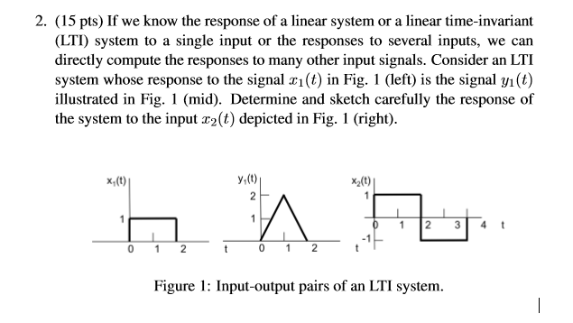 Linear Indication Rt Example Solved 2. (15 pts) If we know the response of a linear | Chegg.com