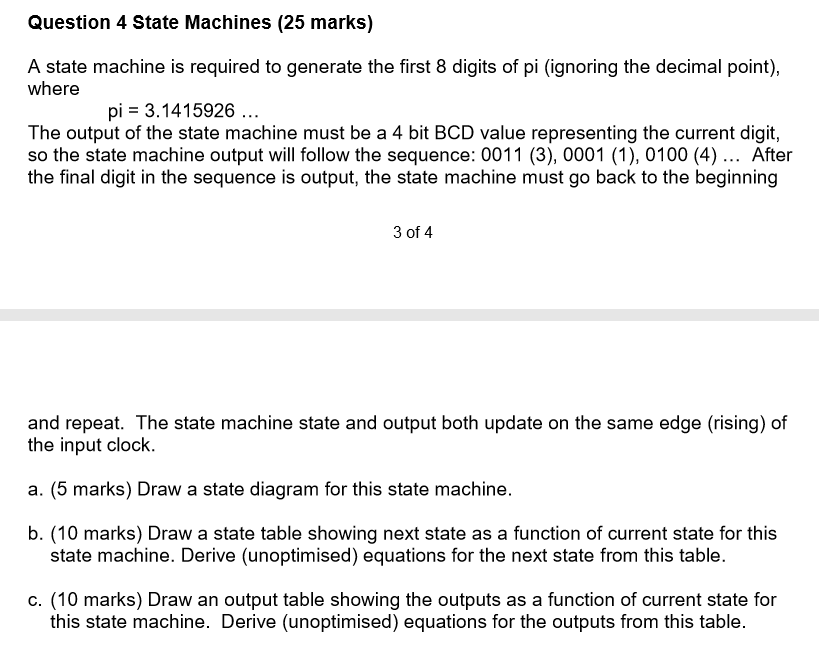 Solved Question 4 State Machines 25 Marks A State Machi Chegg Com