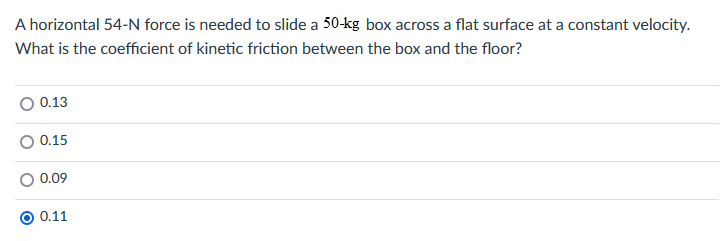 Solved A Horizontal N Force Is Needed To Slide A Kg Chegg Com