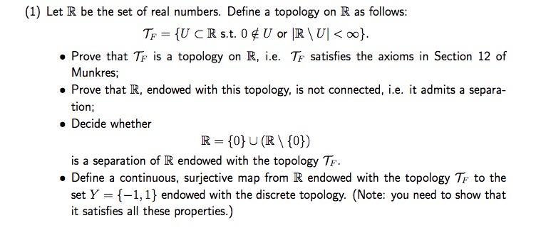 Solved (1) Let R be the set of real numbers. Define a | Chegg.com