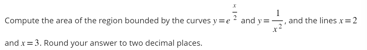 Solved Compute the area of the region bounded by the curves | Chegg.com