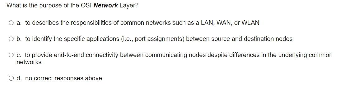 Solved The Internet Protocol provides end-to-end | Chegg.com