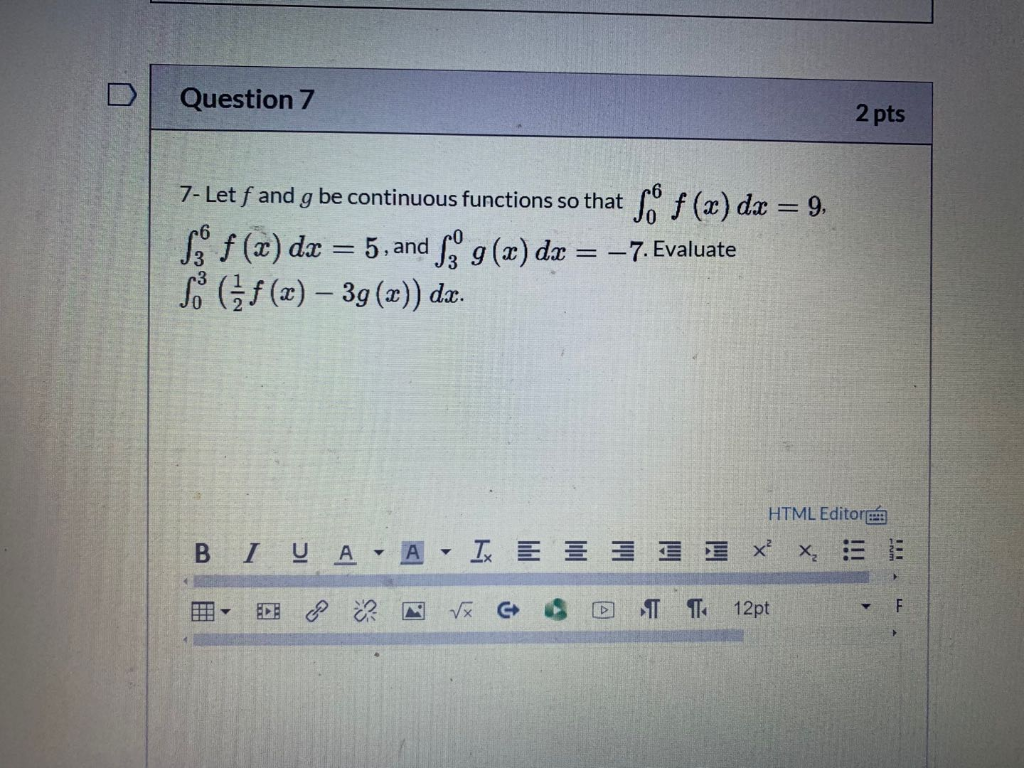 Solved N Question 7 2 Pts 7- Let F And G Be Continuous | Chegg.com