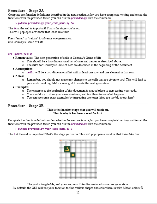 Procedure - Stage 3A Complete the function | Chegg.com