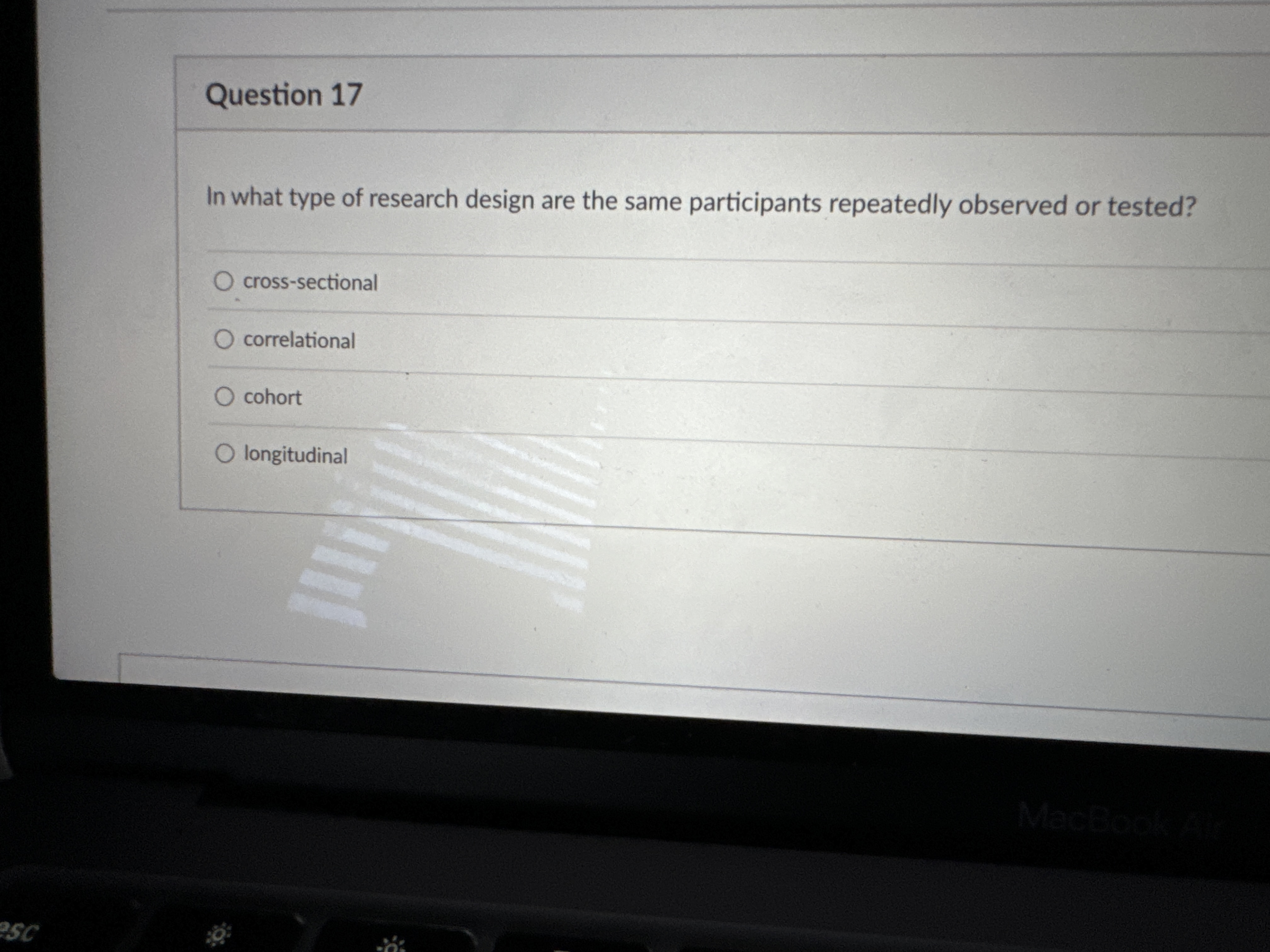 Solved Question 17In what type of research design are the | Chegg.com