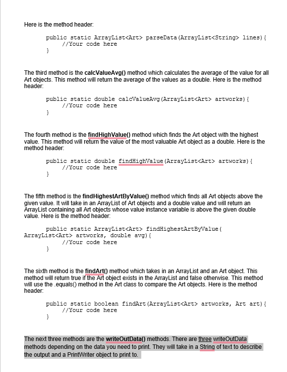 Solved Programming Project 7 - Art Analysis Note: When you | Chegg.com