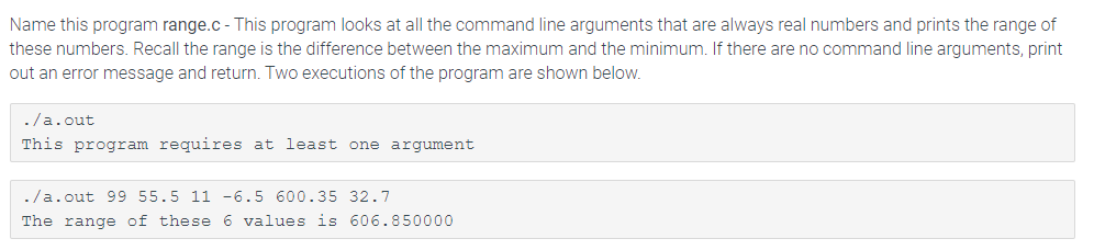 Solved Name this program range.c- This program looks at all | Chegg.com
