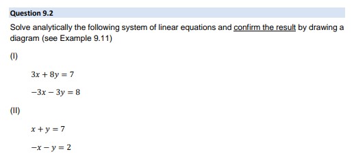 Solved Solve analytically the following system of linear | Chegg.com