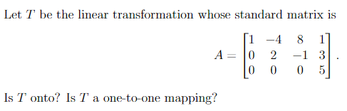 Solved Let T be the linear transformation whose standard | Chegg.com