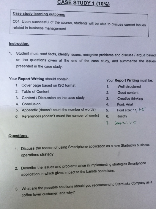 Solved CASE STUDY 1 (10%) Case study learning outcome: CO4: | Chegg.com
