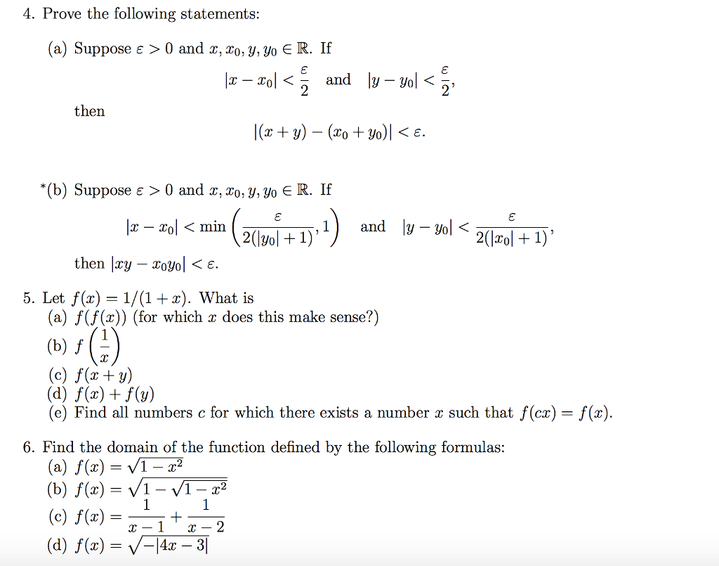 Solved 4. Prove The Following Statements (a) Suppose E 0 And | Chegg.com