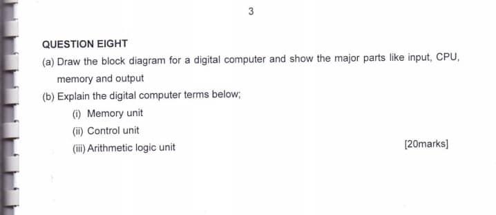 Solved QUESTION EIGHT (a) Draw the block diagram for a | Chegg.com