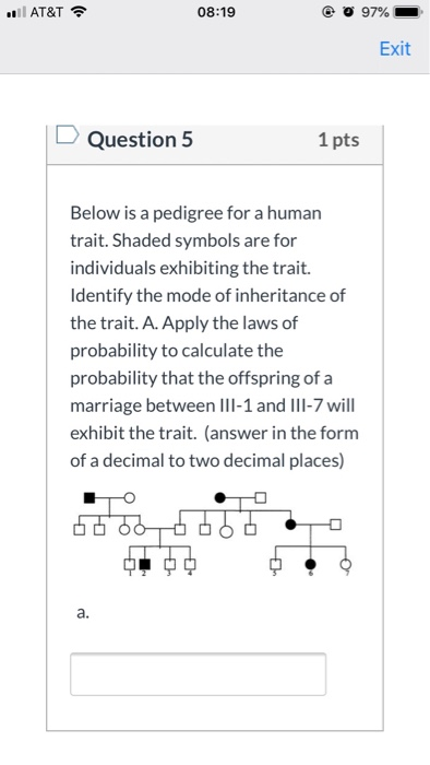 Solved i AT&T 08:19 97% Exit Question 5 1 pts Below is a | Chegg.com
