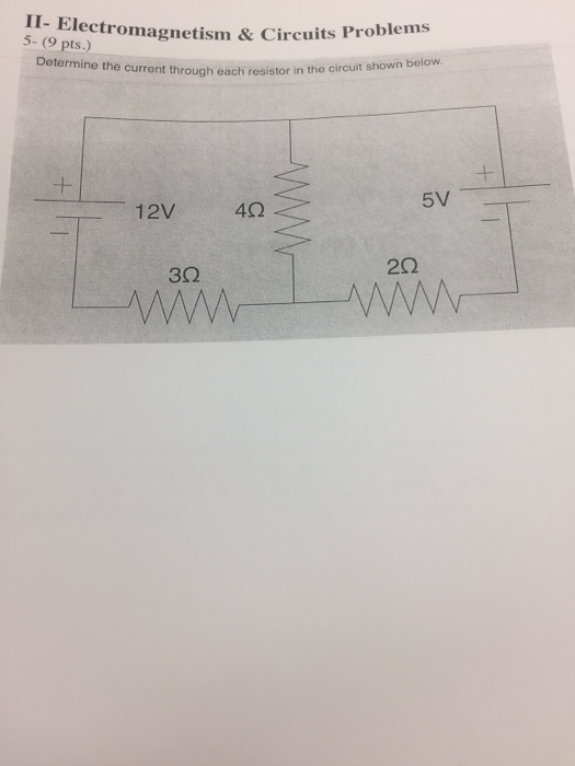 Solved Determine The Current Through Each Resistor In 3907