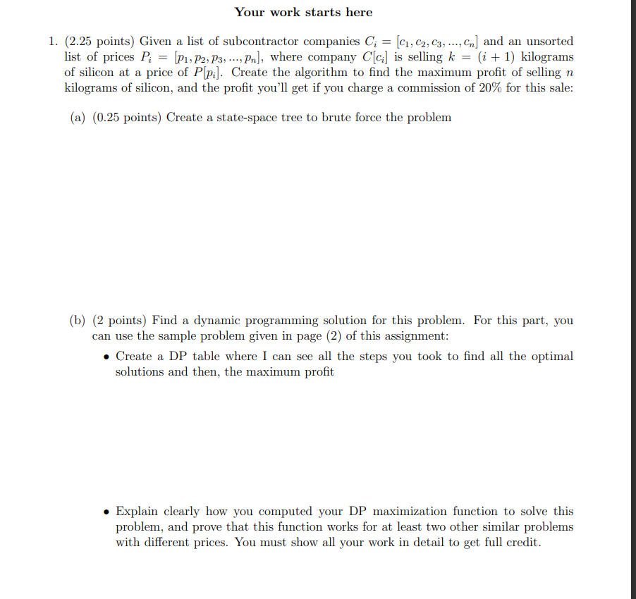 Solved Please Answer Questions 1a And 1b. Algorithm Question | Chegg.com