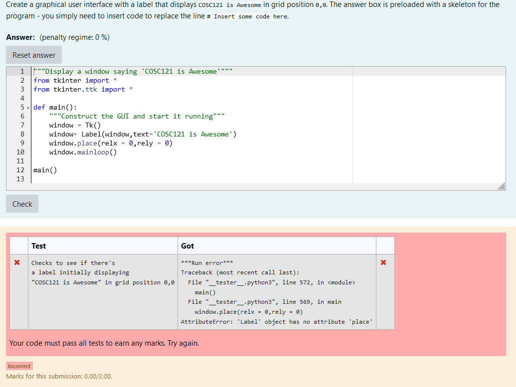 Solved create a graphical user interface with a label that | chegg.com