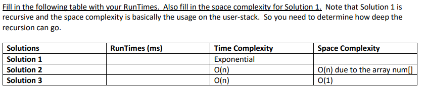 Solved Solution 1: Pure recursive - asymptotic time | Chegg.com