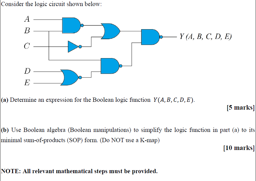 Solved Consider The Logic Circuit Shown Below: A B - Y (A, | Chegg.com