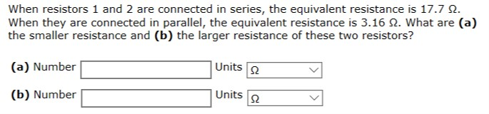 Solved When resistors 1 and 2 are connected in series, the | Chegg.com