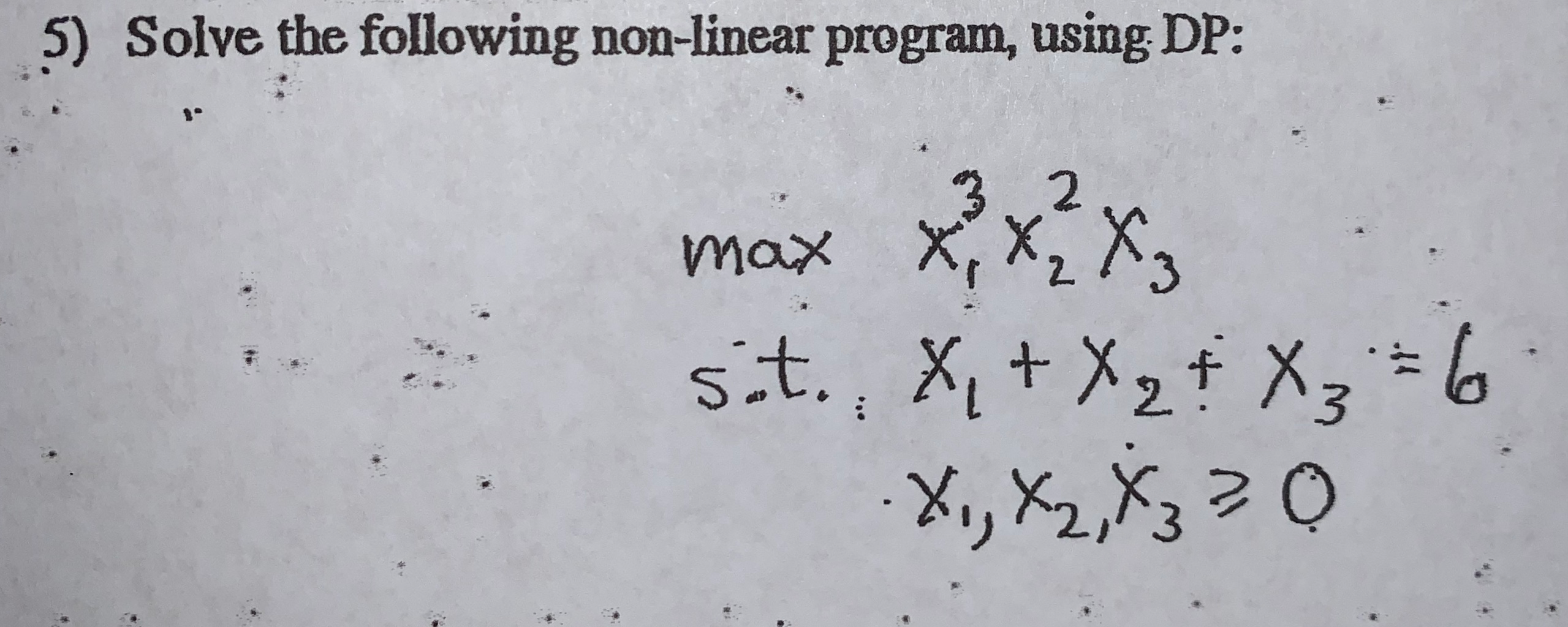 Solve the following non-linear program, using | Chegg.com