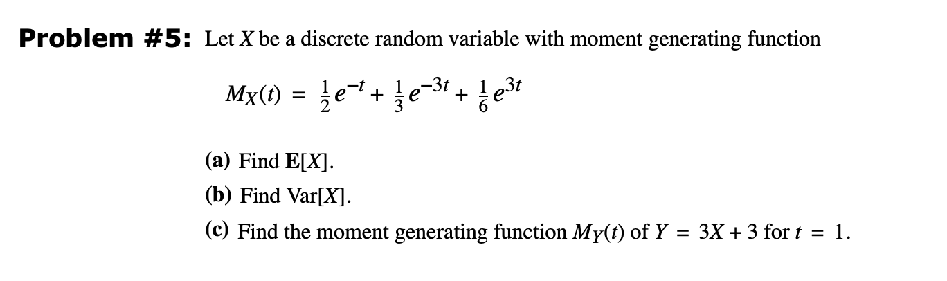 Solved Problem \# 5: Let X be a discrete random variable | Chegg.com