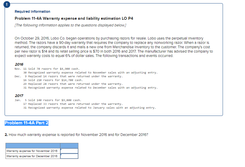 Solved 3. How much warranty expense is reported for January
