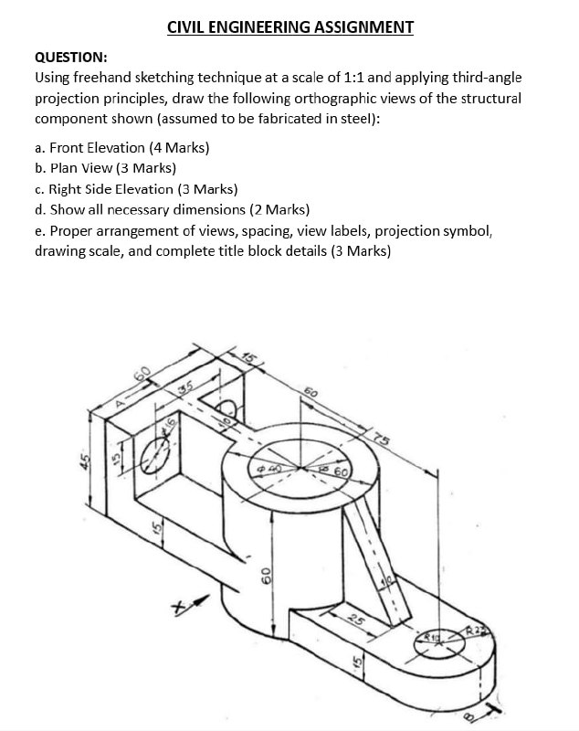 Solved CIVIL ENGINEERING ASSIGNMENTQUESTION:Using freehand | Chegg.com