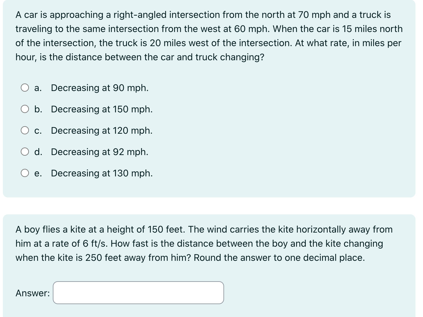 Solved 1. ﻿A car is approaching a right-angled intersection | Chegg.com