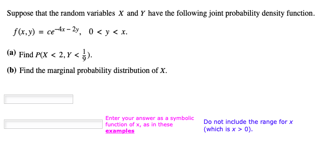 Solved Suppose that the random variables X and Y have the | Chegg.com