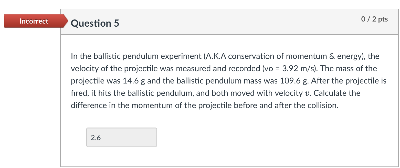 In the ballistic pendulum experiment (A.K.A | Chegg.com