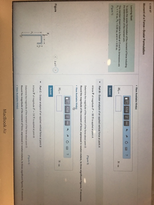Solved The member shown below is fixed at O and its hi-1.15 | Chegg.com