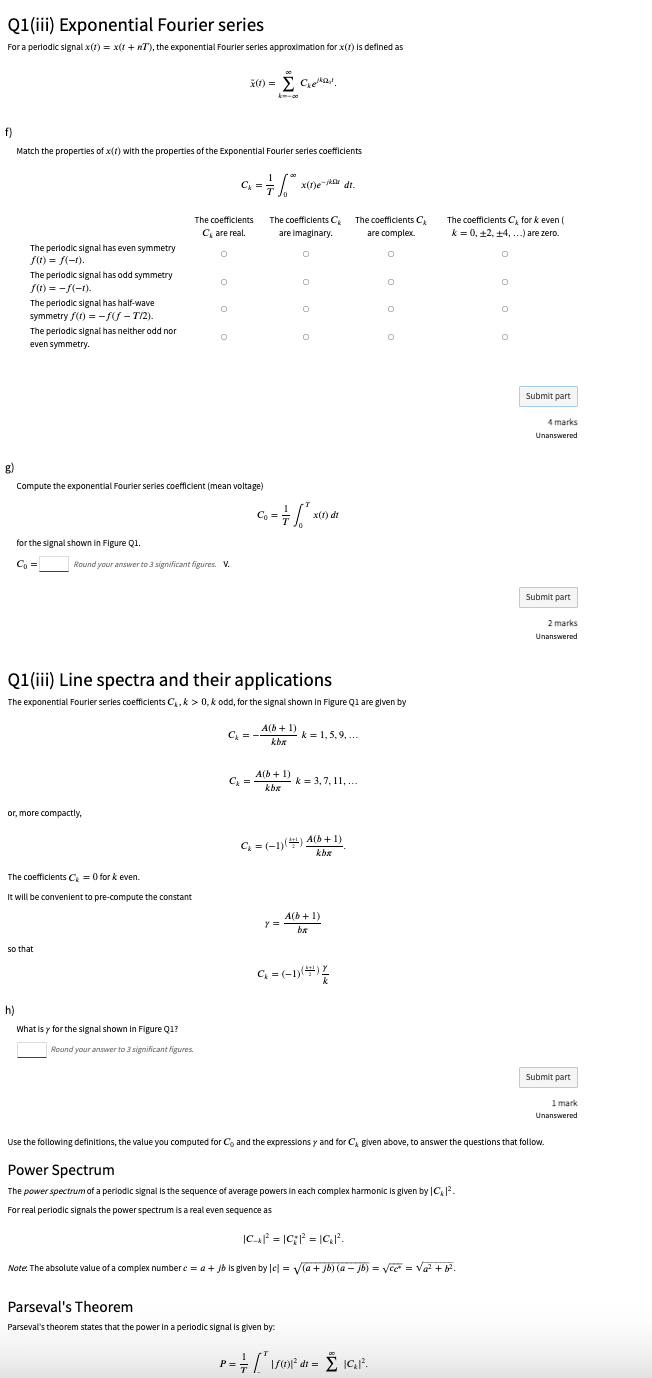 Solved Q1 Periodic Signals A small portion of a causa/ | Chegg.com