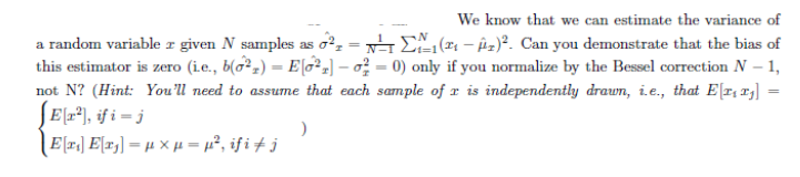 Solved We know that we can estimate the variance of a random | Chegg.com