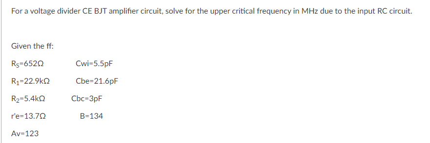 Solved Question 5 For a self-bias CS JFET amplifier circuit, | Chegg.com