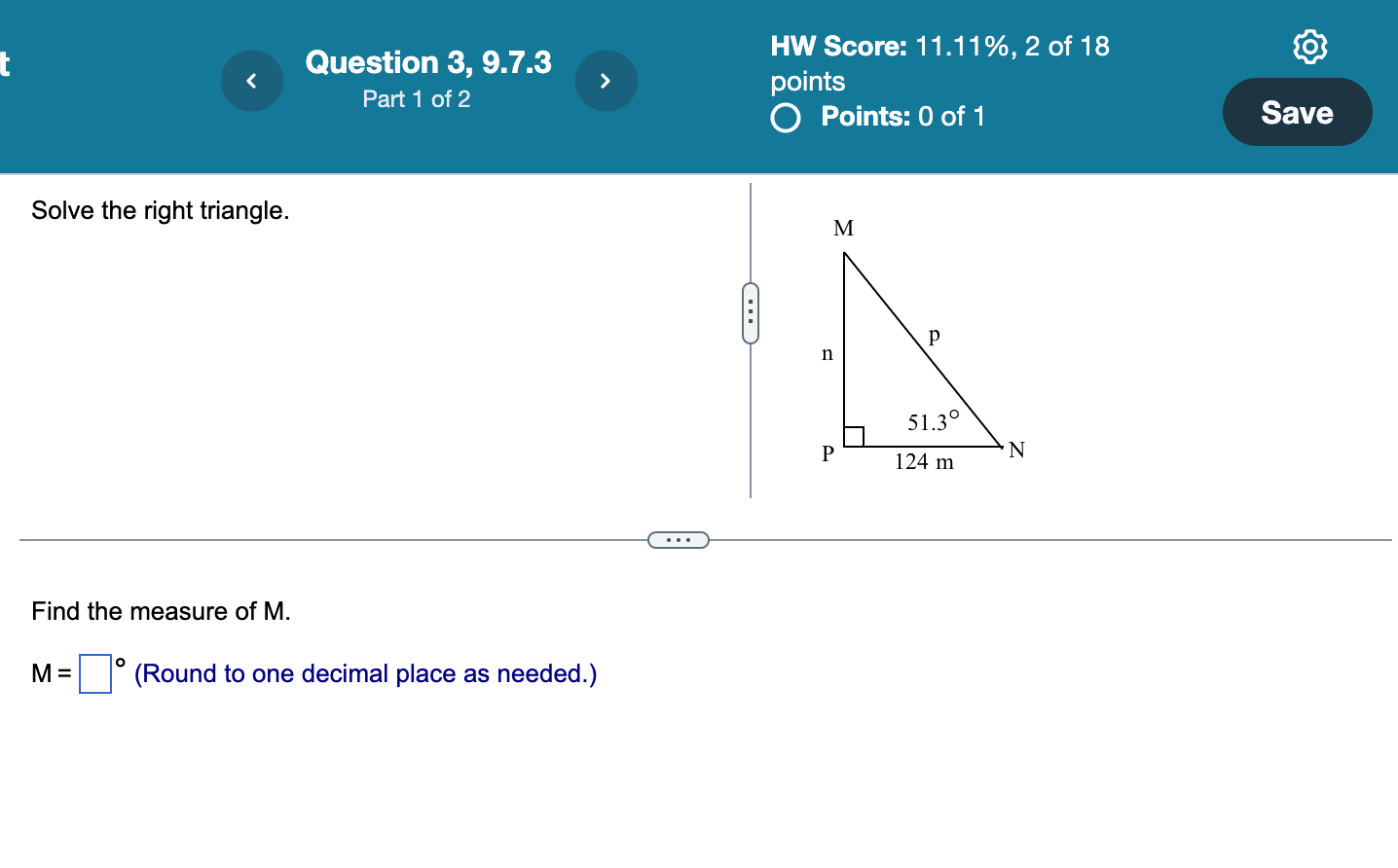 Solved Solve The Right Triangle Find The Measure Of A A