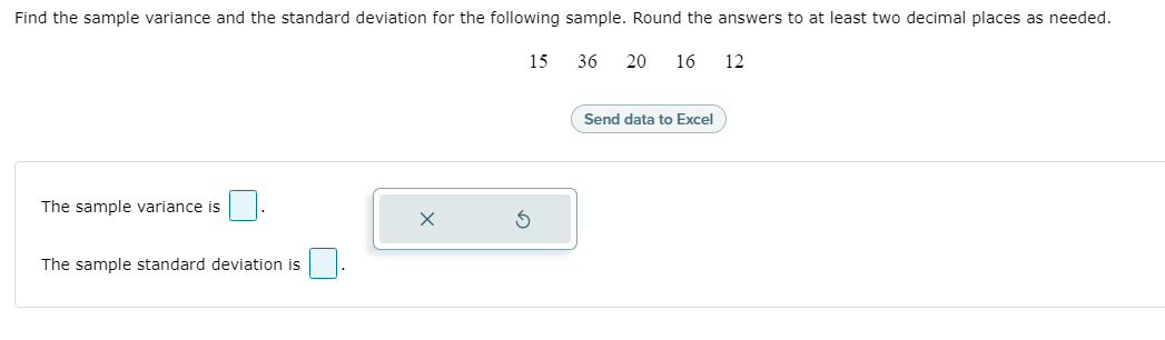 Solved Find the sample variance and the standard deviation | Chegg.com
