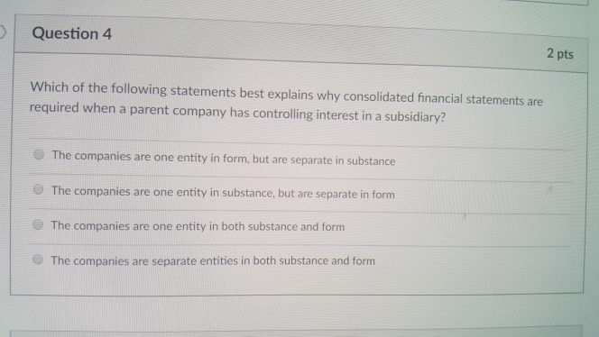 Solved Question 4 2 pts Which of the following statements | Chegg.com