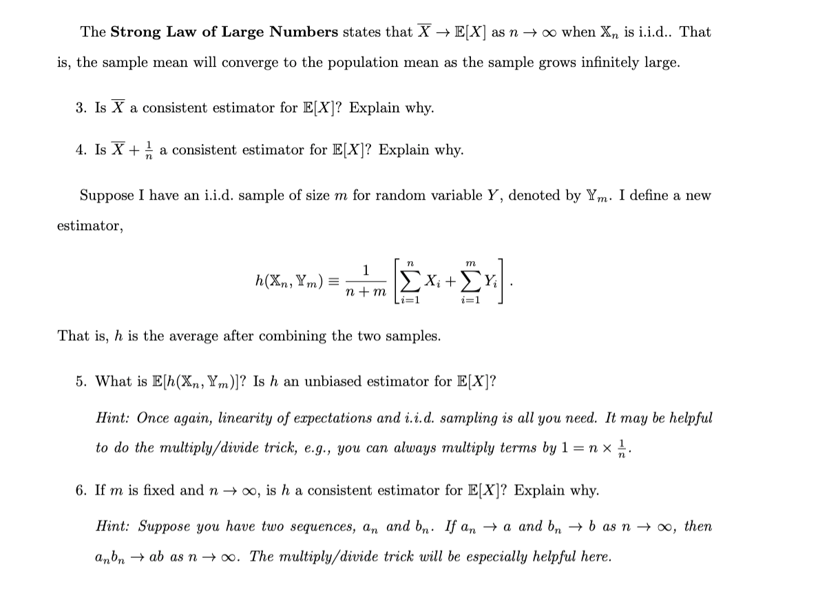 Solved The Strong Law of Large Numbers states that Xˉ→E[X]