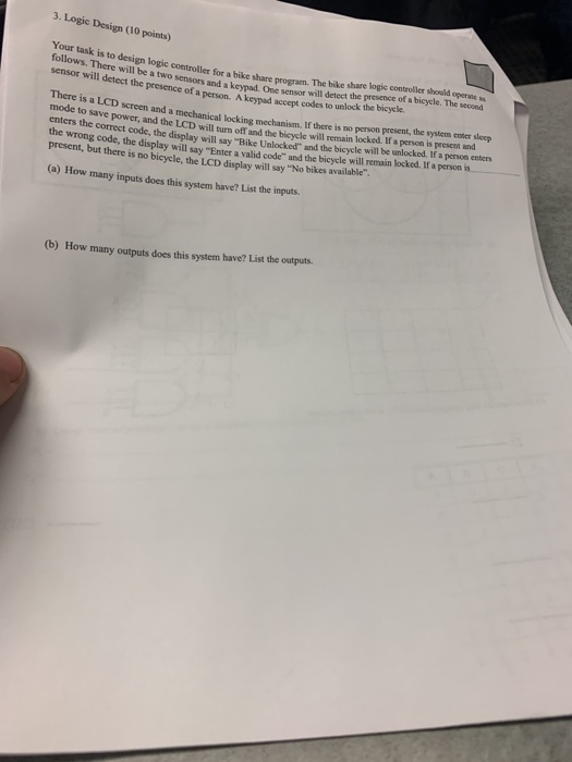 Solved 3. Logic Design (10 points) Your task is to design | Chegg.com