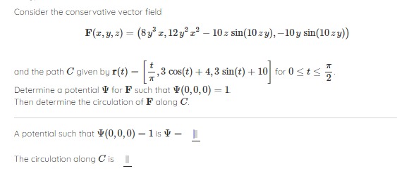 Solved Consider the conservative vector field | Chegg.com