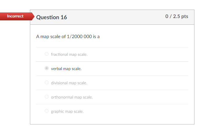 Solved A Map Scale Of 1 2000000 Is A Fractional Map Scale Chegg Com   Php8Thm23